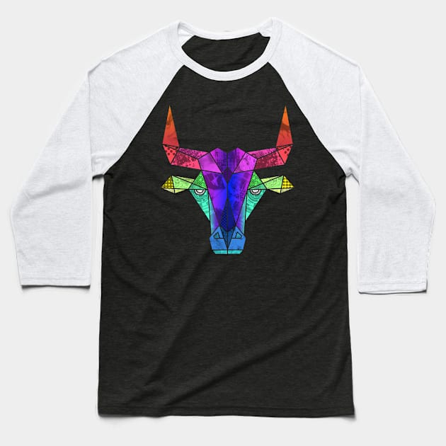 GeoBull Baseball T-Shirt by AMDesigns